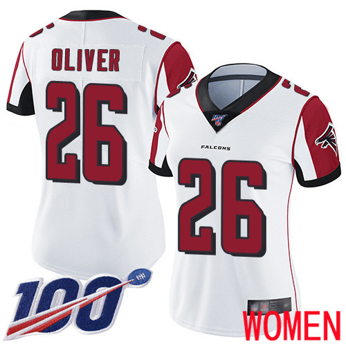 Atlanta Falcons Limited White Women Isaiah Oliver Road Jersey NFL Football #26 100th Season Vapor Untouchable